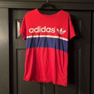 Adidas Red and Blue Logo T-Shirt